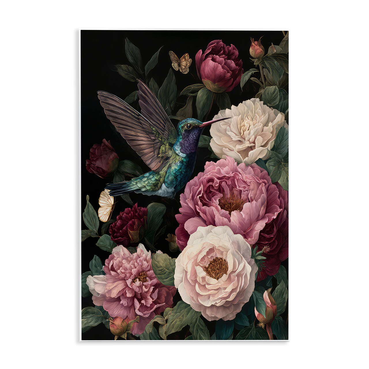 Stupell Industries Hummingbird & Lush Peonies Wall Plaque, design by The Wands Want